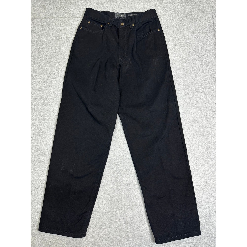 VTG Y2K Eddie Bauer Jean 31x30 28" waist Black Cotton Relaxed Straight Leg Denim